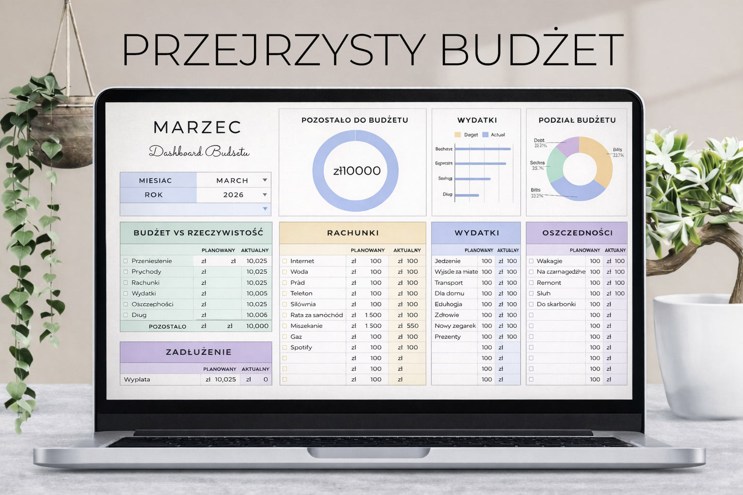 Przejrzysty Budżet Domowy - Szablon Arkusza Google Sheets